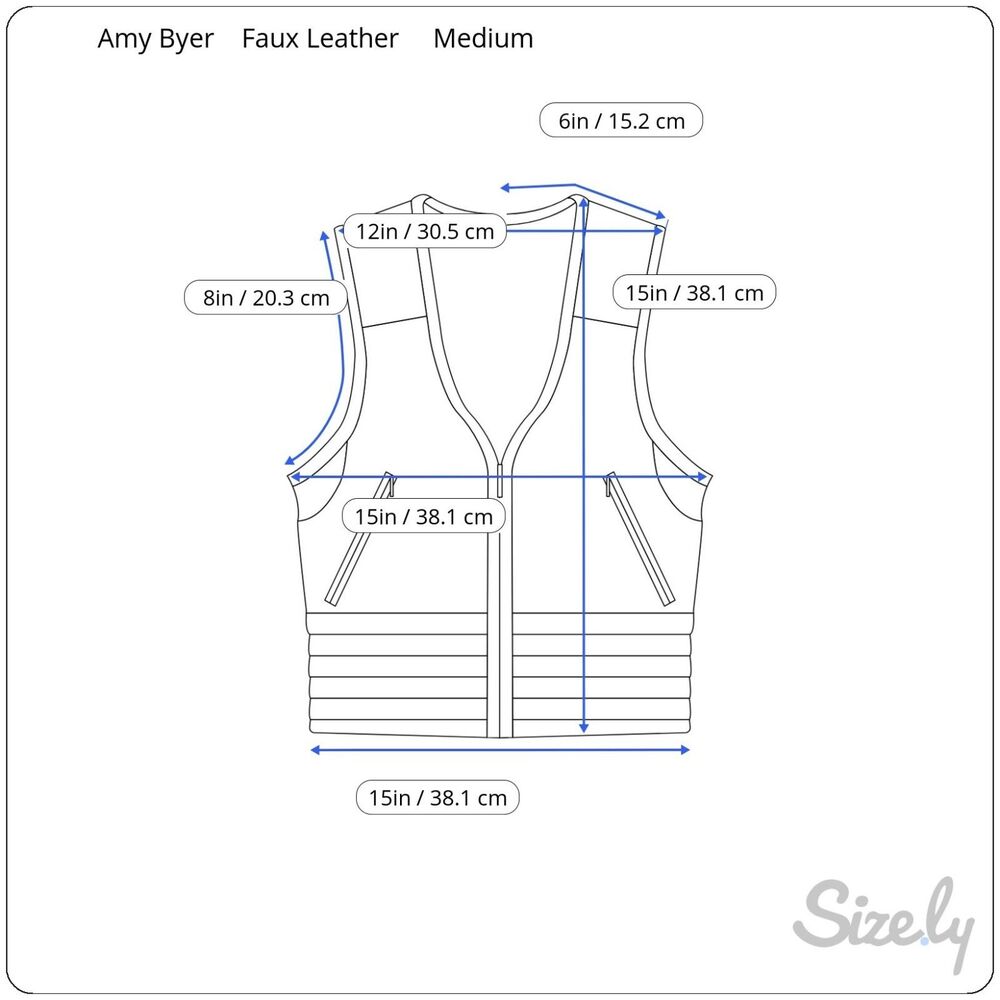 Vintage Amy Byer Women Faux Leather Vest Cropped Zip Gothic Black Medium (8/10) - Picture 2 of 4